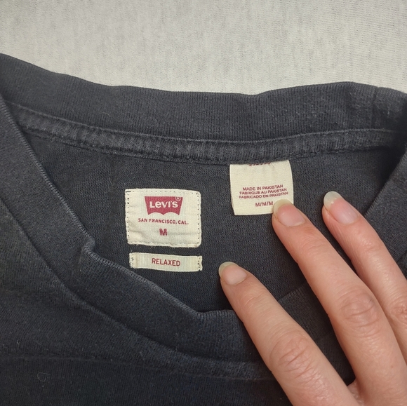 Black Purple & Teal Long Sleeve Cotton T Shirt From Levi's Red Tab| Medium - Picture 6 of 9